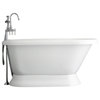 Classic Pedestal Bathtub/Faucet Set, 53", Chrome