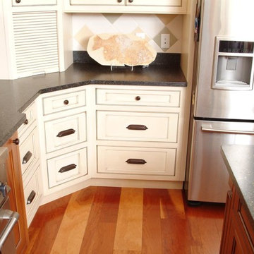Custom Cherry and glazed kitchen cabinets