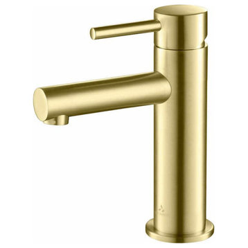 Blossom Brass Round Single Handle Bathroom Vanity Sink faucet, Brushed Gold