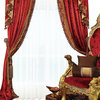 Luxury Velvet Curtains Set, Red, 100"x100"
