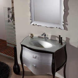 Fresca Platinum Paris Glossy Silver-Black 35" Bathroom Vanity - Bathroom Vanities And Sink Consoles