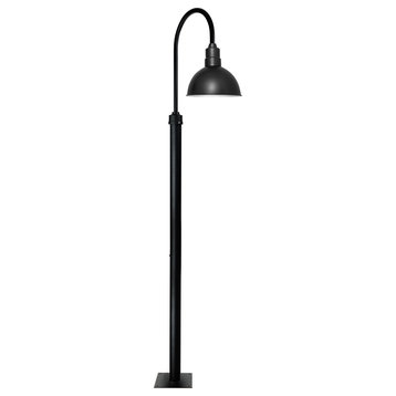 Cocoweb 12" Blackspot LED Street Light in Matte Black With Black 8' Tall Post