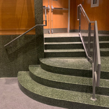 Powder Coated Silver Steel and Mesh Railings
