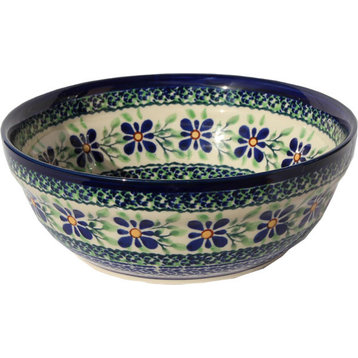 Polish Pottery Cereal / Salad Bowl, Pattern Number: du121