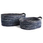 Napa Home & Garden - Denim Oval Baskets, Set Of 2 - Made from recycled denim in the deepest of blue hues, this set of oval baskets don't just add storage, they also add a pop of color and rich texture to any space. Soft to the touch, they are great for towels, toys or anything needing to be tucked away.