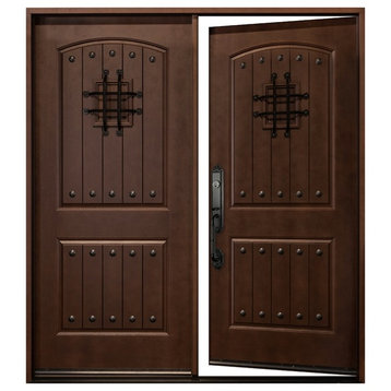 Fiberglass Maricoba front entry double door.30"x30"x80 Right-hand Inswing