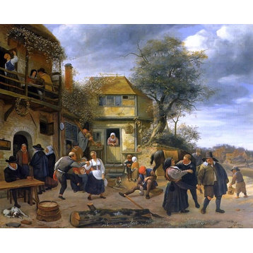Jan Steen Peasants Before an Inn, 20"x25" Wall Decal