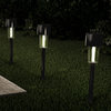 Pure Garden 12.2 Stainless Steel Outdoor Solar Path Lights, Set of 12, Black