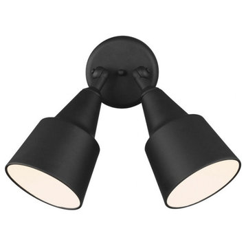 2 Light Outdoor Adjustable Swivel Flood Light-Black Finish-Incandescent Lamping
