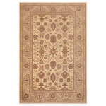 Bareens Designer Rugs - Boho Chic Ziegler Roxanne Beige Tan Hand-Knotted Wool Rug - 10'2'' x 14'1'' - Enhance the ambiance of your home with this magnificent Persian-influenced Turkish hand-knotted rug made by skilled artisans capable of creating the most exceptional vegetable dyes and hand-spun wool. This exquisite handmade rug is a one-of-a-kind Peshawar Kafkaz, otherwise identified as Chobi, Chobi Peshawar, Oushak, or Ziegler rug. These handmade rugs are crafted in Pakistan utilizing superior-quality wool imported from Australia, New Zealand, and Korea in two types of weaves: the Persian weave and the Mori weave. This rug is meticulously crafted by hand using the finest natural vegetable dyes extracted from local plants. The artisans use a blend of hand-spun local and fine merino wool, resulting in a rug with a compelling texture, higher lanolin content, and longer staple. The artisans occasionally incorporate natural or artificial silk into the pile to enhance specific motifs. The finished product is an awe-inspiring execution of flawless design and an understated palette that exudes elegance.