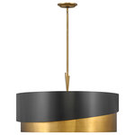 Fredrick Ramond - Fredrick Ramond Gigi Extra Large Drum, Heritage Brass - GIGI's asymmetrical silhouette creates a dramatic statement. The collection's sleek lines impart both glamour and sophistication while the stylish two-tone Heritage Brass and Satin Black finish combination delivers the ultimate in chic.