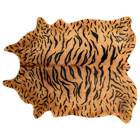 Togo 5' X 7' Cowhide Rug Tiger Black/Natural