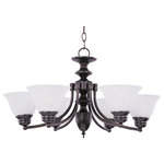 Maxim Lighting International - Malaga 6-Light Chandelier, Oil Rubbed Bronze, Marble - Shed some light on your next family gathering with the Malaga Chandelier. This 6-light chandelier is beautifully finished in satin nickel with marble glass shades. Hang the Malaga Chandelier over your dining table for a classic look, or in your entryway to welcome guests to your home.