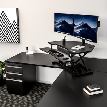 VERSADESK Electric Standing Desk Converter PowerPro Elite Corner w/ App Control, Black, 36"