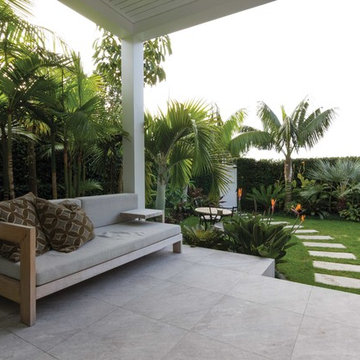 A tropical garden landscape introducing flow