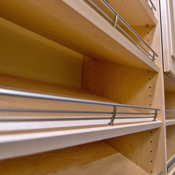 Maple his and her walk in closets