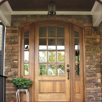 Wood Entry Doors with Divided Lite