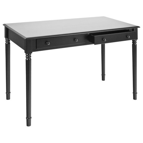 Richter Writing 2-Drawer Desk, Satin Black