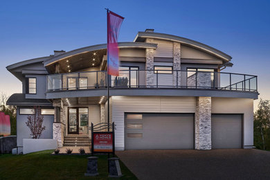 This is an example of a mid-sized two-storey exterior in Edmonton.