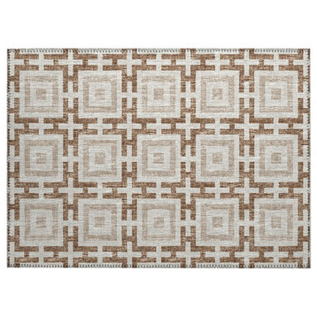 Indoor/Outdoor Chantille ACN139 Taupe Washable 1'8" x 2'6" Rug