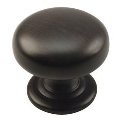 Cosmas - Cabinet Round Knob, 1-1/4" Diameter, Oil Rubbed Bronze, Set of 25 - Cabinet And Drawer Knobs