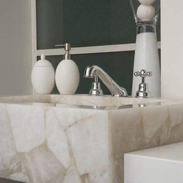 White Quartz Vanity Sink