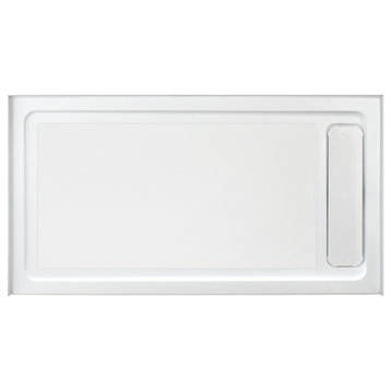 OVE DECORS Anti-slip White Shower Base 60x32 in. with Side Hidden Drain