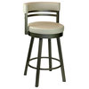Round Swivel Stool With Metal Base, Oyster, Counter Seat