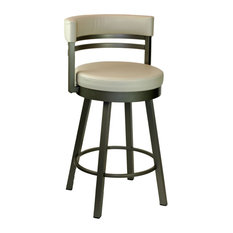 ARTEFAC - Round Swivel Stool With Metal Base, Oyster, Counter Seat - Bar Stools and Counter Stools