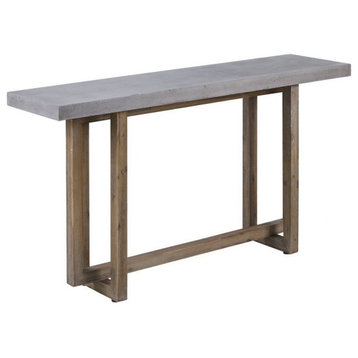 Modern Farmhouse Concrete Top Console Table in Polished Concrete Hand-Crafted