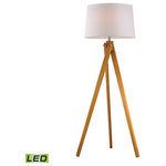 ELK Lighting - ELK Home D2469-LED Wooden Tripod Floor Lamp in Natural Wood Tone - LED - The Elk Home floor lamp collection includes classic and modern silhouettes designed to make a statement in any room. Brighten a room or dark corner with a versatile selection that includes task lighting, bold sculptural designs, midcentury modern-inspired styles and much more
