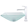Kraus C-GVS-910-15mm-15200CH Alexandrite Glass Vessel Sink and Decorum Faucet