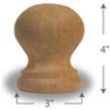Round Ball Finial for a 4" Post
