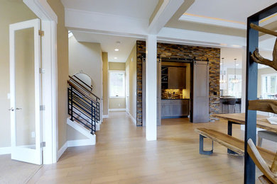Home design - large transitional home design idea in Seattle