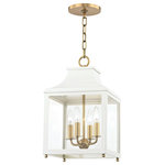 Mitzi by Hudson Valley Lighting - Leigh 4-Light Small Pendant, Aged Brass & White Finish, Clear Glass Panel - We get it. Everyone deserves to enjoy the benefits of good design in their home, and now everyone can. Meet Mitzi. Inspired by the founder of Hudson Valley Lighting's grandmother, a painter and master antique-finder, Mitzi mixes classic with contemporary, sacrificing no quality along the way. Designed with thoughtful simplicity, each fixture embodies form and function in perfect harmony. Less clutter and more creativity, Mitzi is attainable high design.