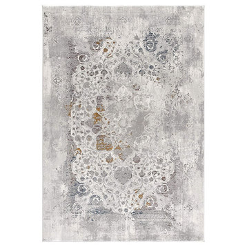 5' X 8' Gray Abstract Patterns Area Rug