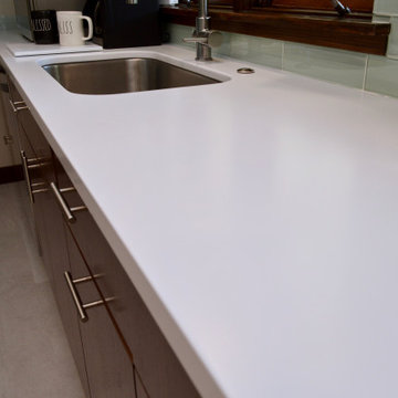 Contemporary Walnut Kitchen. Dura Supreme Cabinetry