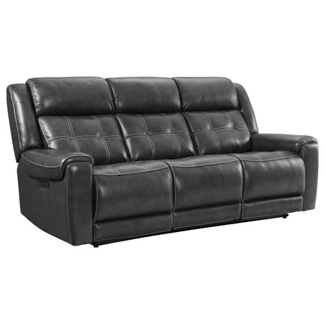 Regis Dual-Power Sofa With Pillow Back, Baron Charcoal