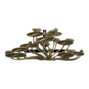 Fleur De Lis Hose Holder French Bronze Traditional Garden
