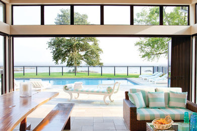 Inspiration for a coastal patio remodel in New York