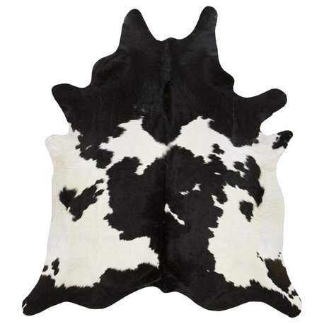 Black and White Cowhide Rug, XL