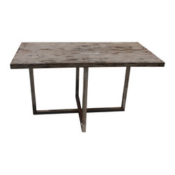 Mortise & Tenon Custom Furniture Store in Los Angeles - Rustic reclaimed woo and metal dining table - Dining Tables