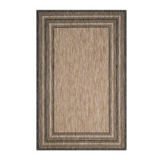 Safavieh Courtyard CY8475 Indoor/Outdoor Rug, Natural/Black, 4' X 5'7"
