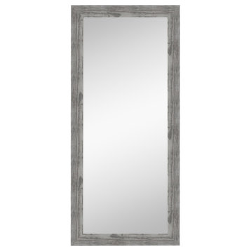 Bridge Grey Non-Beveled Wood Full Length Floor Leaner Mirror - 30 x 66 in.