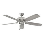 Hinkley - Oasis 60" Indoor Ceiling Fan in Brushed Nickel - Part of the Regency Series, Oasis offers a simple yet classic all-you-need design. Available in Appliance White, Brushed Nickel, Chalk White, Graphite, Matte Black or Metallic Matte Bronze finish options, Oasis is so versatile; it can be used for both indoor and outdoor spaces. Blades are included with every fan.  This light requires  ,  Watt Bulbs (Not Included) UL Certified.