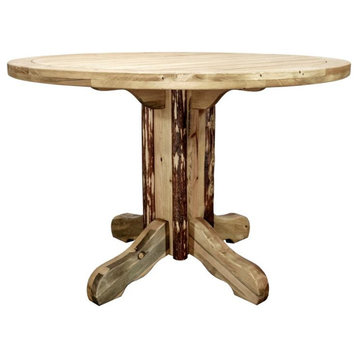Montana Woodworks Glacier Country Transitional Wood Patio Table in Brown