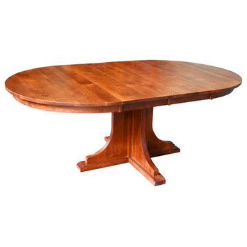 Crafters and Weavers Arts and Crafts Solid Wood Dining Table in Cherry
