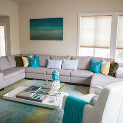 "The Bachelor" Pad Makeover | Living Room | Encinitas - Sectional Sofas