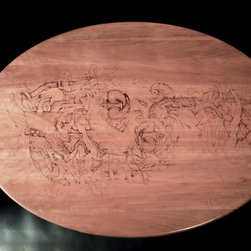 Table basse pyrograv&eacute; - Coffee Tables