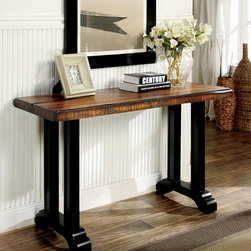 FURNITURE OF AMERICA GREGORY STURDY BLACK LEGS SOFA TABLE - Console Tables